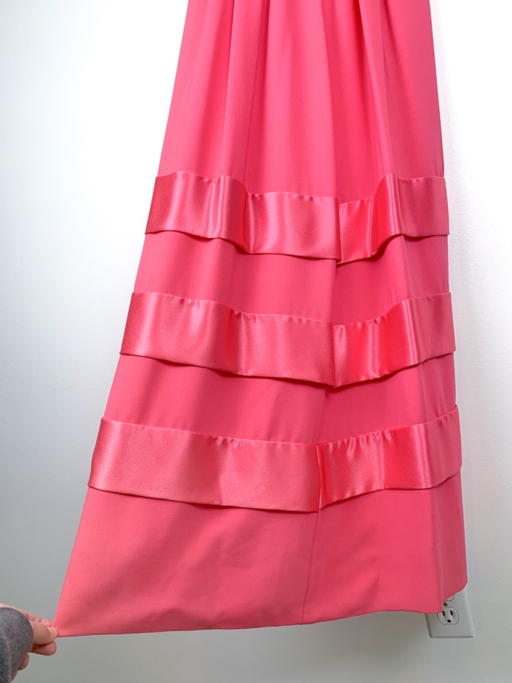 1960s Emma Domb evening gown pink empire waist regency style dress fits size 0 - Picture 6 of 15